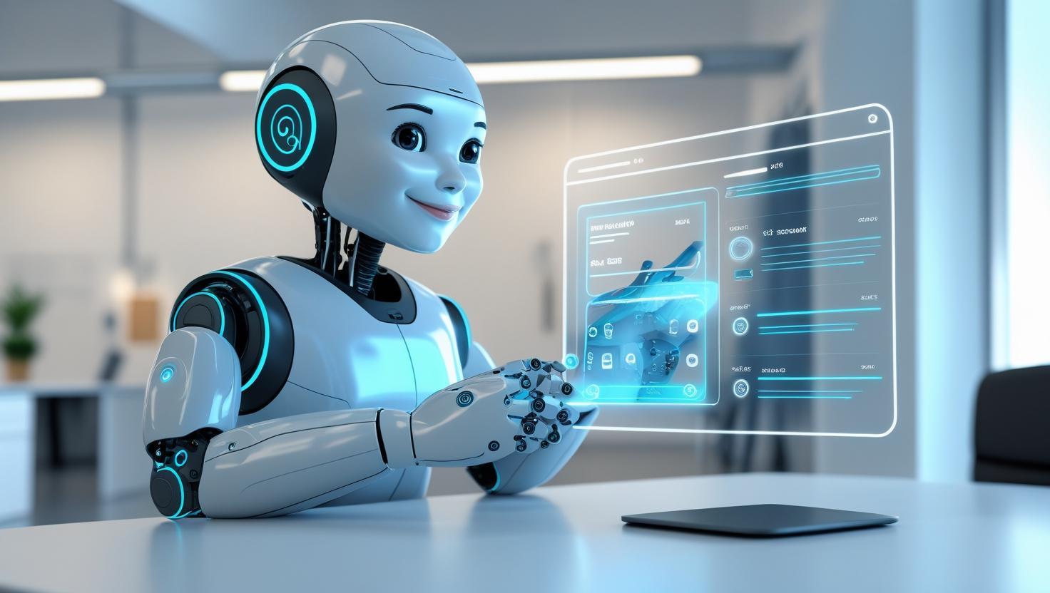Robot engaging with digital systems, visualizing Agentic AI transforming enterprise automation.