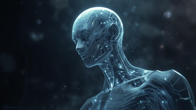 Digital AI figure symbolising evolving artificial intelligence architectures.