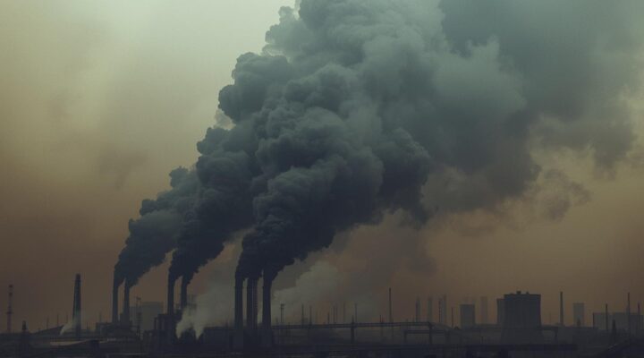 Industrial smokestacks emitting carbon emissions, highlighting Scope 3 and compliance challenges