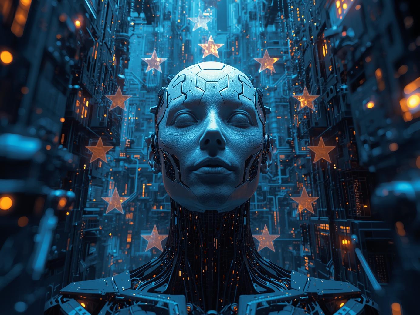 European Sovereign AI ecosystem with digital infrastructure and regulatory oversight
